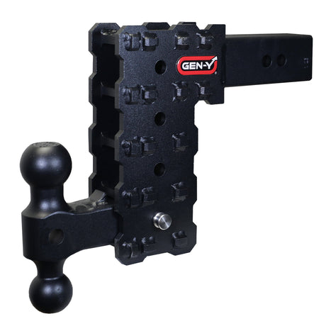 Gen-Y PHANTOM-X 2.5" Solid Shank 7.5" Drop 1.6K TW 16K Hitch & GH-051 Dual-Ball Mount