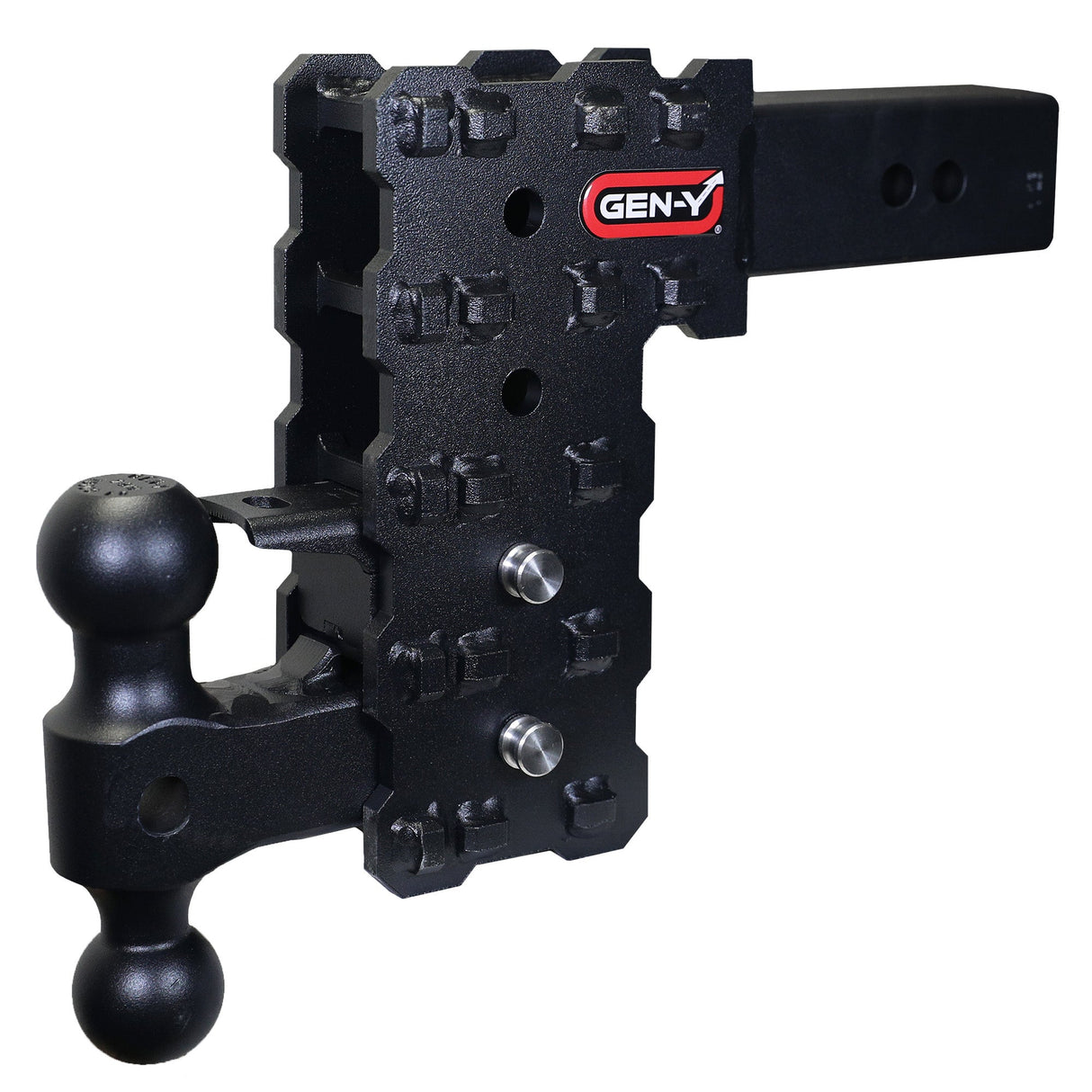 Gen-Y PHANTOM 2.5" Solid Shank 7.5" Drop 1.6K TW 16K Hitch & GH-051 Dual-Ball & GH-032 Pintle Lock
