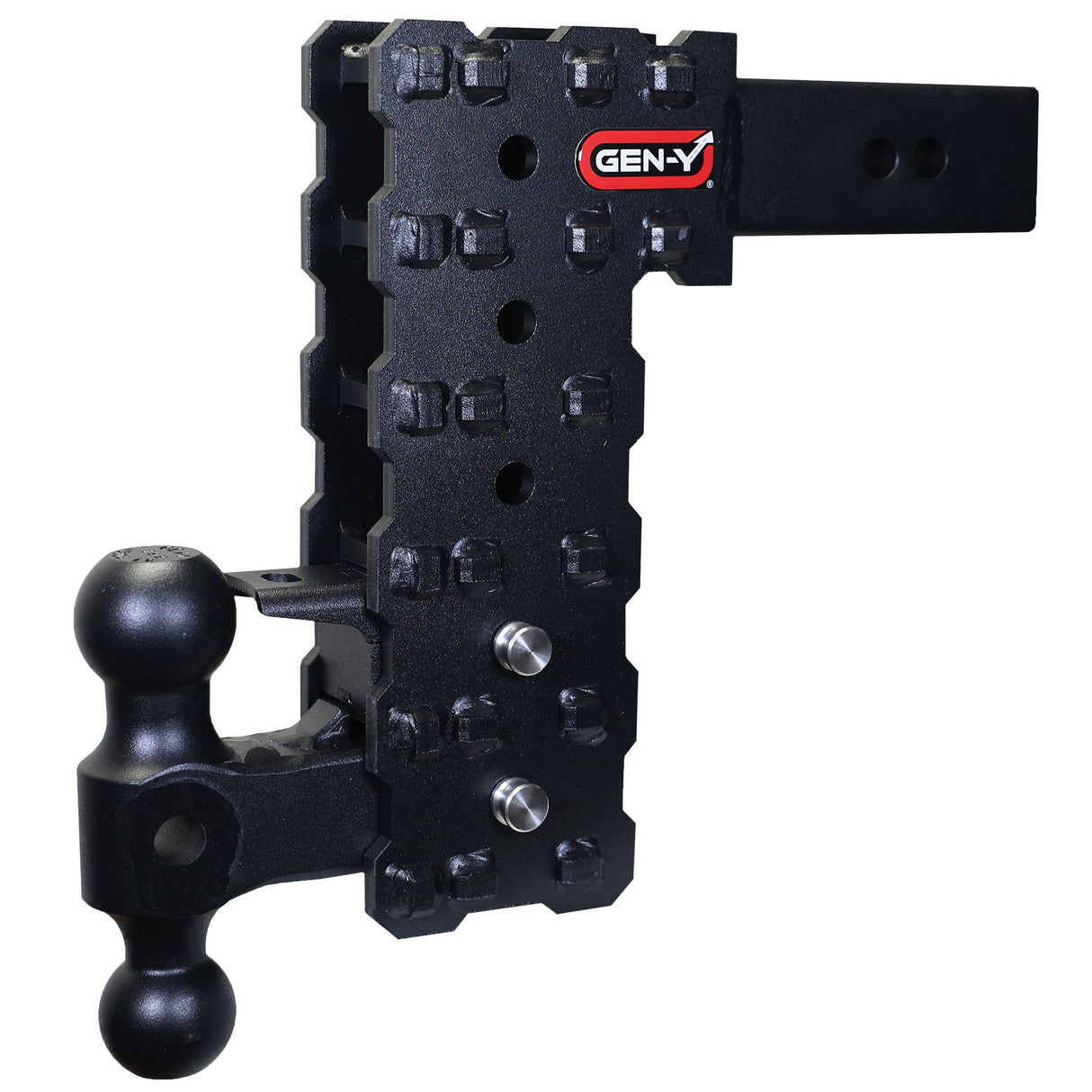 Gen-Y PHANTOM-X 2.5" Solid Shank 10" Drop 1.6K TW 16K Hitch & GH-051 Dual-Ball & GH-032 Pintle Lock