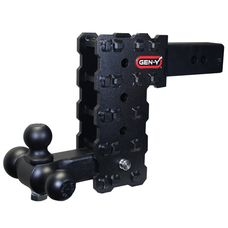 Gen-Y PHANTOM-X 2.5" Solid Shank 7.5" Drop 1.6K TW 16K Hitch & GH-052 Tri-Ball Mount