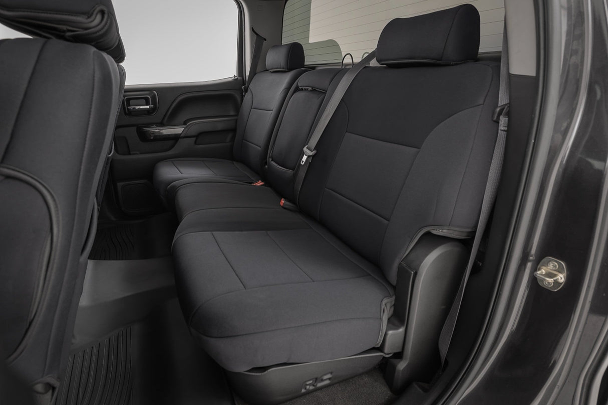 Rough Country Seat Covers | FR Bucket & RR 60/40 Bench | Chevy/GMC 2500HD/3500HD (2014-2026)