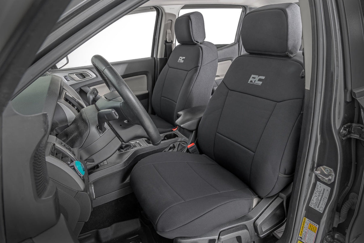 Rough Country Seat Covers | FR Bucket and RR Bench | Ford Ranger 2WD/4WD (2019-2026)