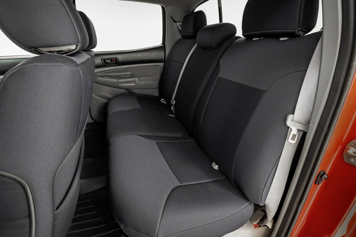 Rough Country Seat Covers | FR & RR | Crew Cab | Toyota Tacoma 2WD/4WD (2005-2015)