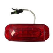 Timpte Red LED Block Marker Light (Optronics, Weather-Proof Connector) — red LED tail light with connector and white wiring, on white background