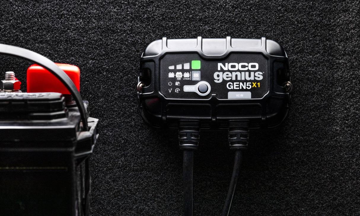 NOCO GEN5X1 Genius 1-Bank 5A Onboard Battery Charger - 12V Waterproof Marine Charger for Lead-Acid & Lithium Batteries