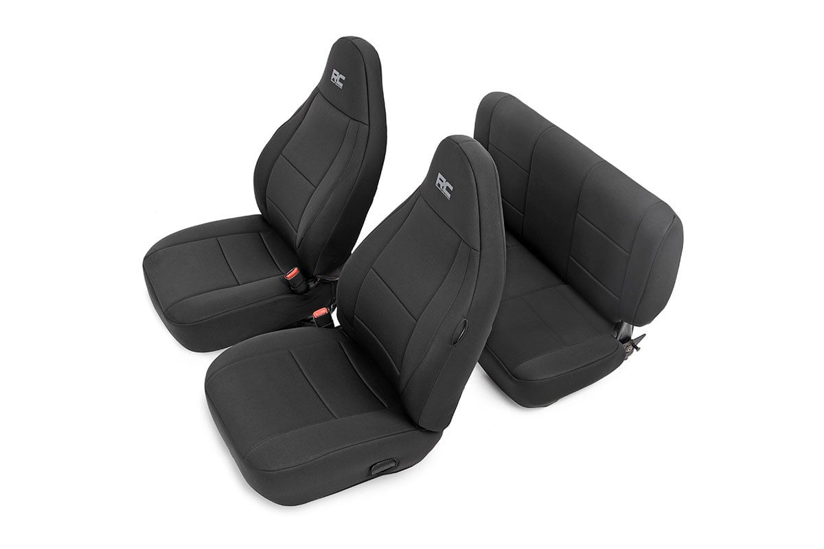 Rough Country Seat Covers | Front and Rear | Jeep Wrangler TJ 4WD (1997-2002)