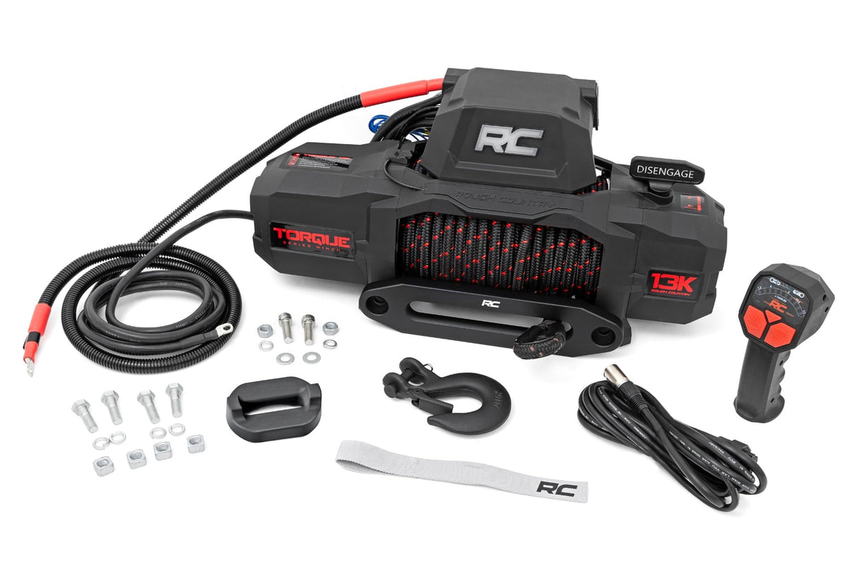 Rough Country 13,000-lb Pro Series Electric Winch - Synthetic Rope - TS13000S