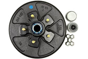 AXLE TEK Hub & Drum Assembly — hub assembly with bearing, dust cap, lug nuts, and hardware, on white background