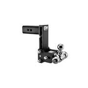 B&W Tow & Stow tri-ball adjustable hitch, 2.5" receiver, 7" drop, TS20049B, dual chrome tow balls, on white background