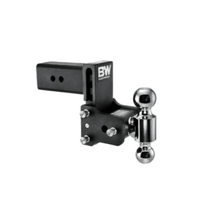 B&W trailer hitch adjustable ball mount on white background, heavy duty towing accessory