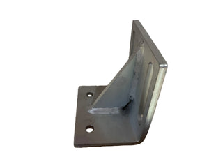 Heavy-duty metal u-bolt bracket with mounting holes and slotted support arms