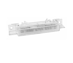Clear Volvo cab light lens with mounting holes on white background