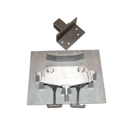 Metal bracket on a white background with product details.