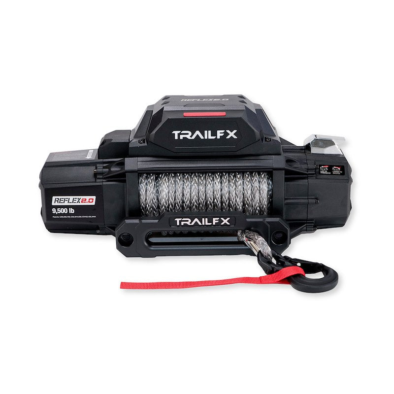 TrailFX WRS295B Reflex 2.0 Synthetic Rope Winch, 9,500 lb, 12V, 94 ft